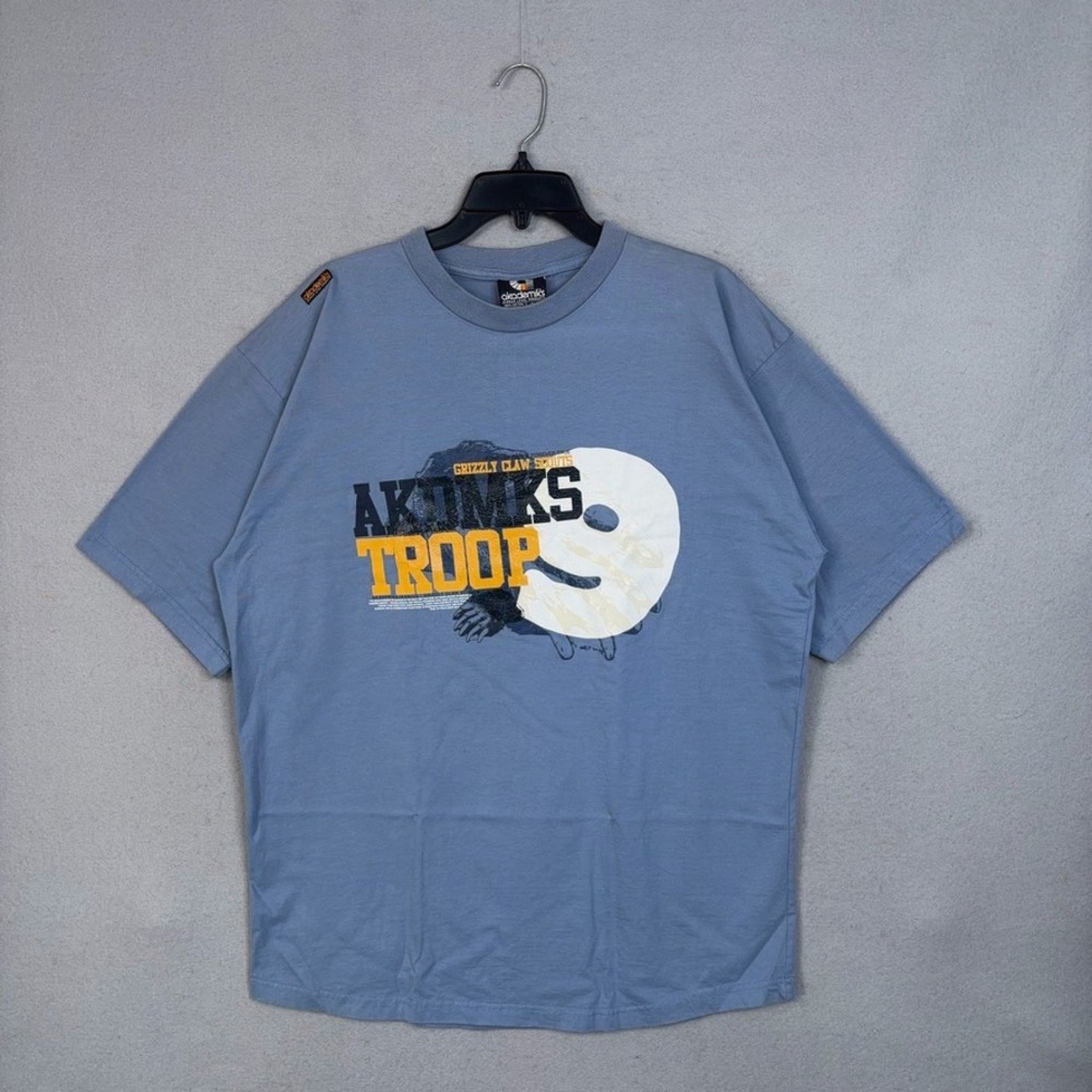Akademiks Shirt Mens XL Blue Graphic Grizzly Claw Scouts Streetwear Hip Hop Y2K